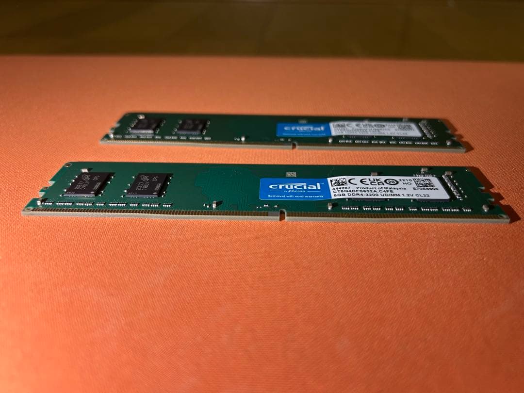 crucial DDR4-3200 CL22 16GB（8GB×2枚）メモリ
