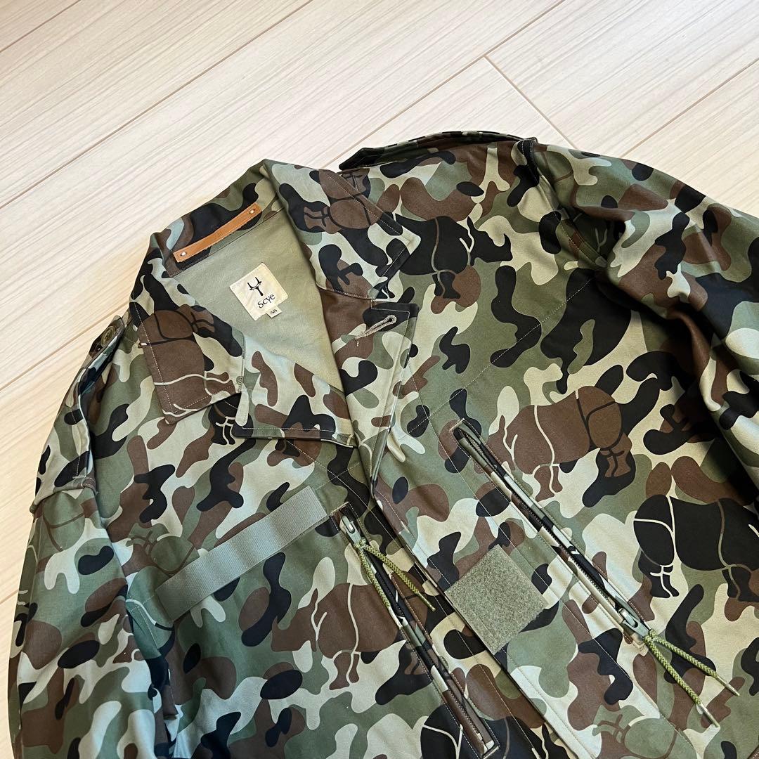 ク*ム様 【美品】scye ライノカモプリント ミリタリージャケット 38サイズ