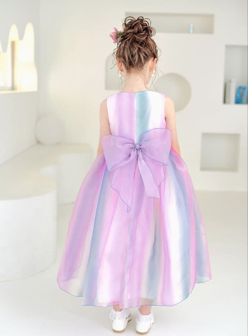 DRESCCO グラデーションパープルオーガンジーロングドレス