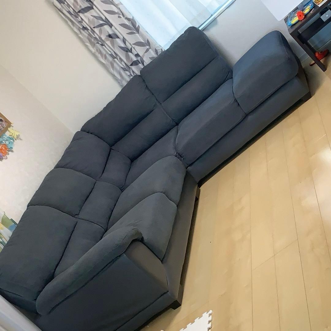 ニトリグレー L字型ソファ 2人掛け・3人掛け