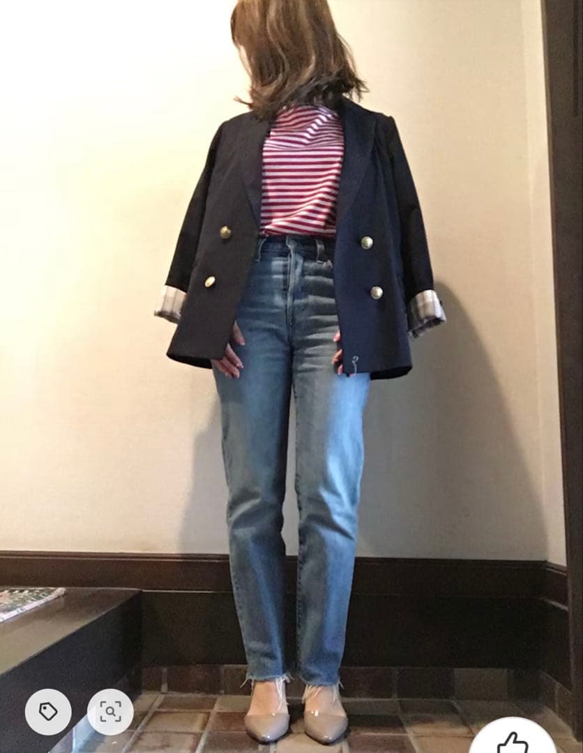 SLOBE IENA T/Rダブルジャケット 紺ブレザー