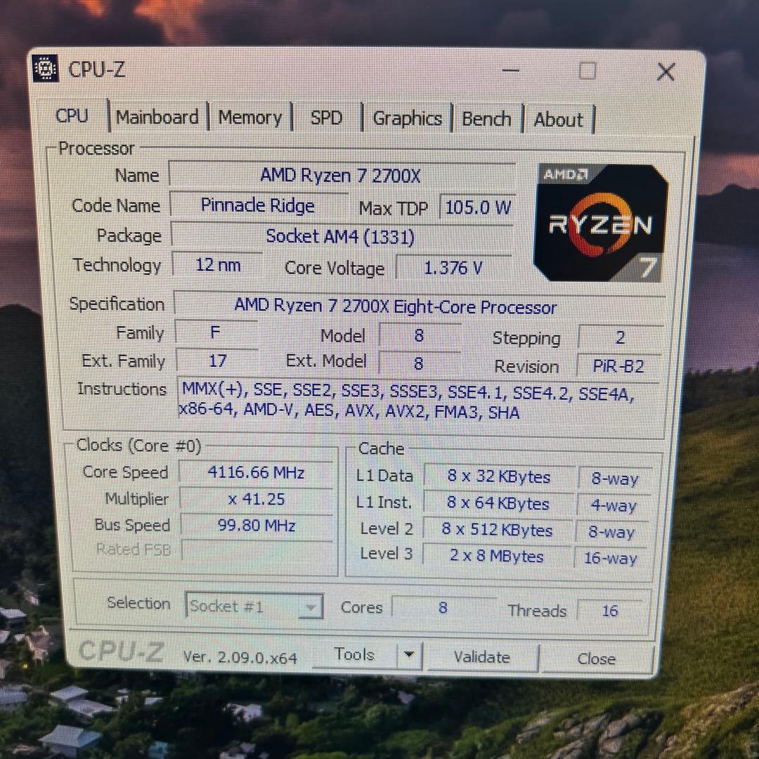 Ryzen7 2700X Windows11  ディスクトップ