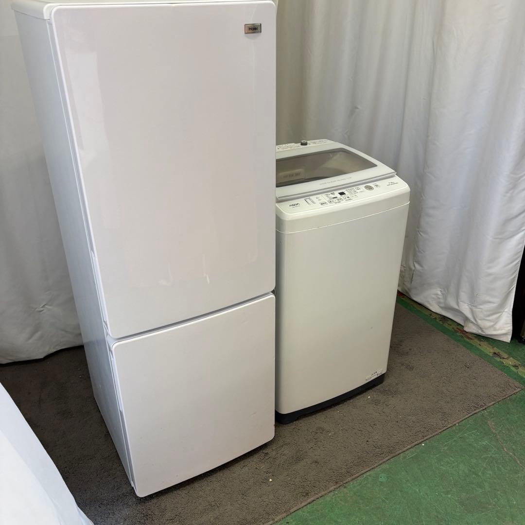 114　洗濯機　冷蔵庫　7キロ　アクア　一人暮らしセット　綺麗　設置無料　安い‼️