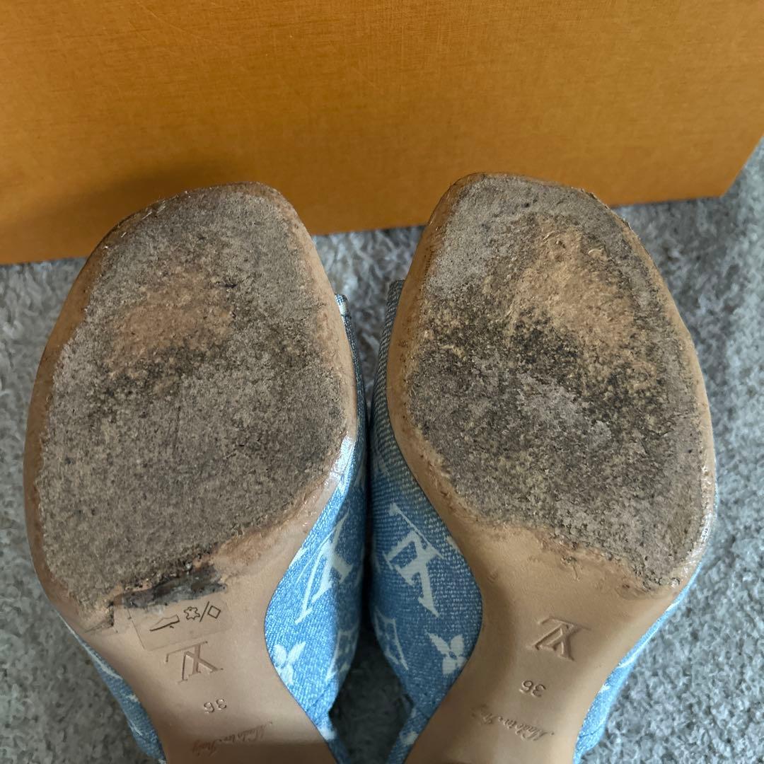 ルイヴィトン サンダル シルエットラインミュール　36 モノグラム　デニム