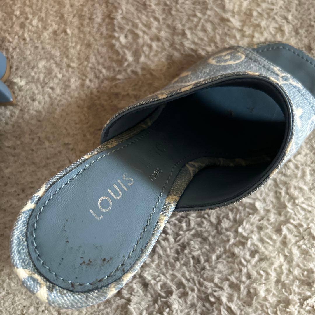 ルイヴィトン サンダル シルエットラインミュール　36 モノグラム　デニム