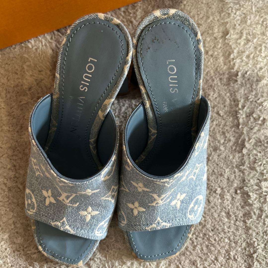 ルイヴィトン サンダル シルエットラインミュール　36 モノグラム　デニム