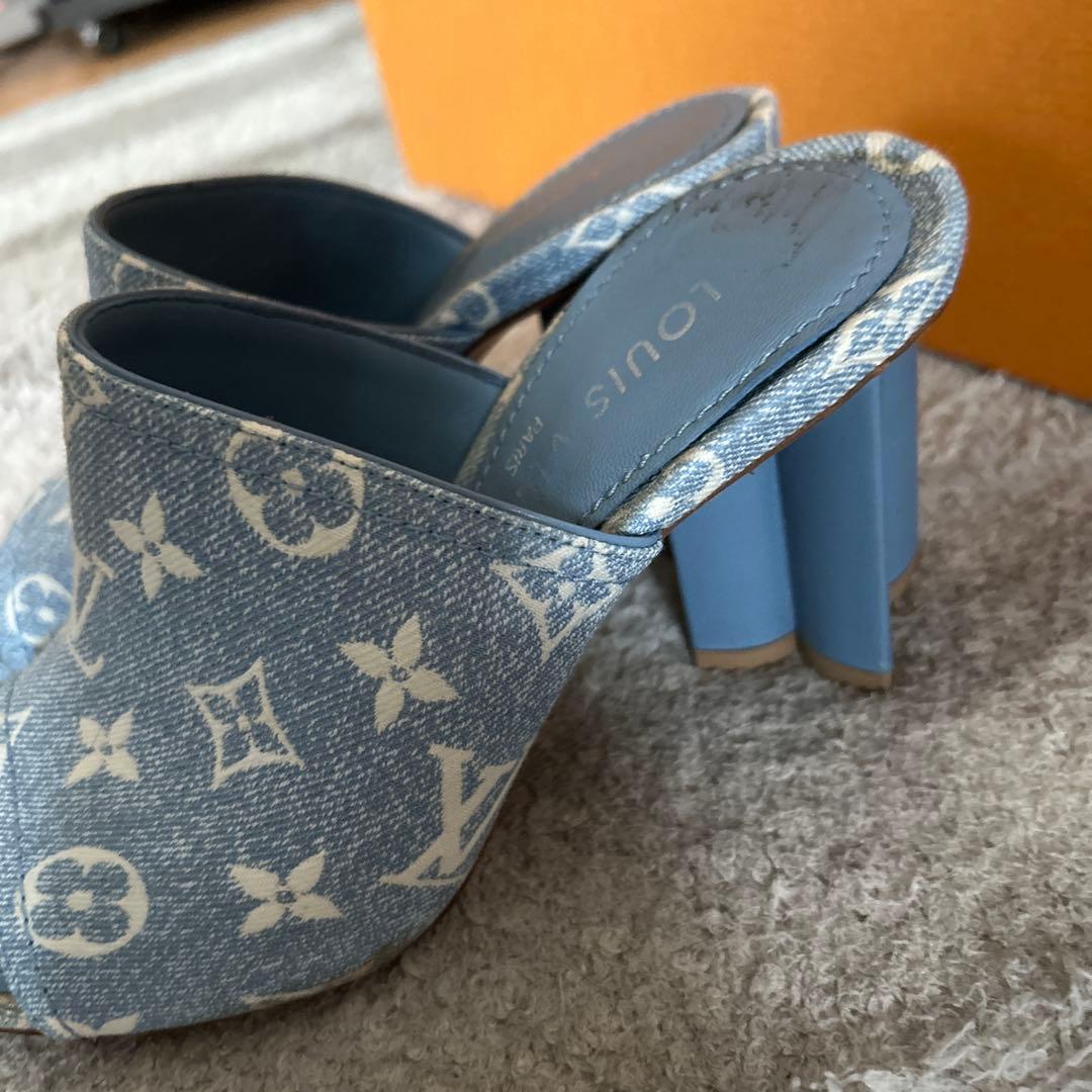 ルイヴィトン サンダル シルエットラインミュール　36 モノグラム　デニム