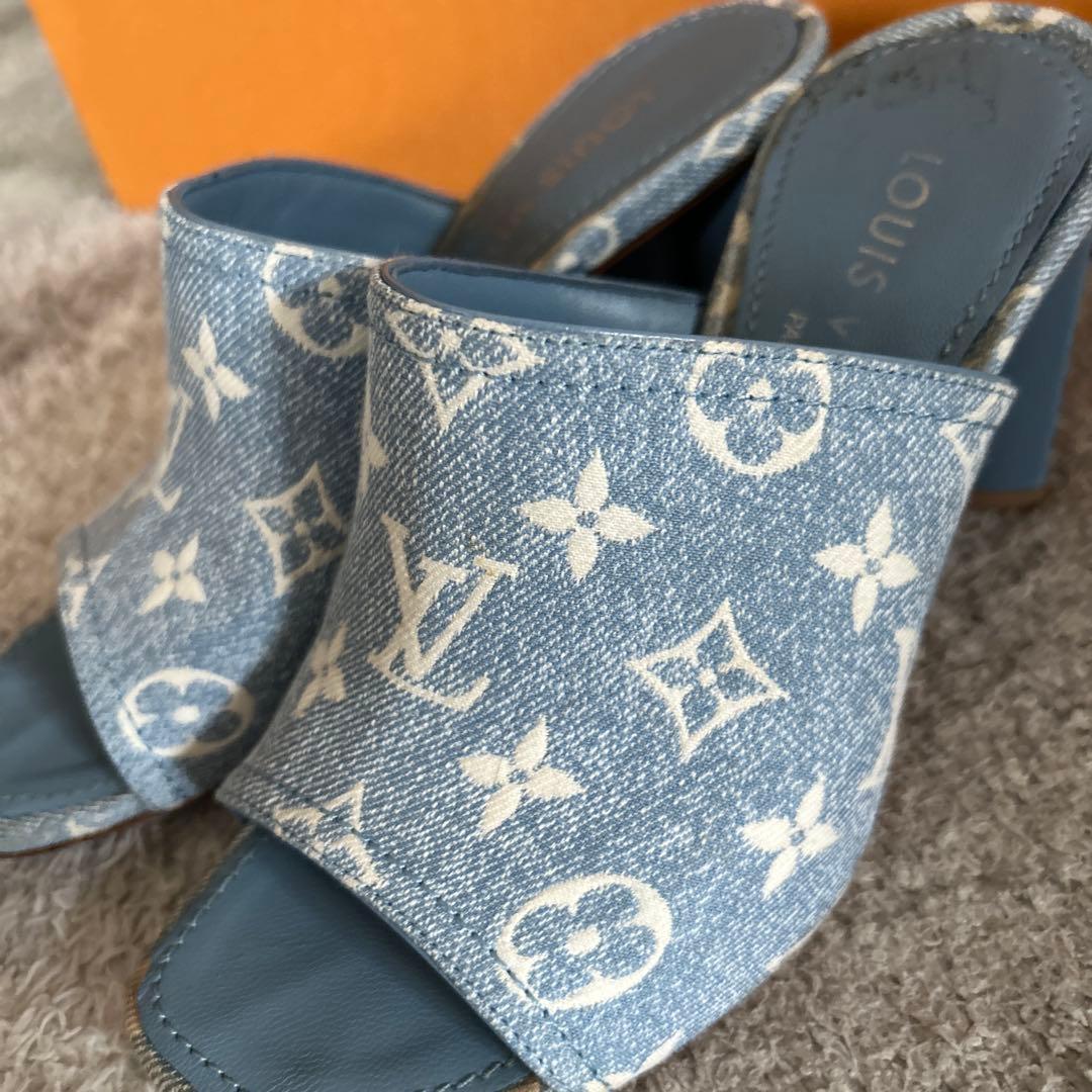 ルイヴィトン サンダル シルエットラインミュール　36 モノグラム　デニム