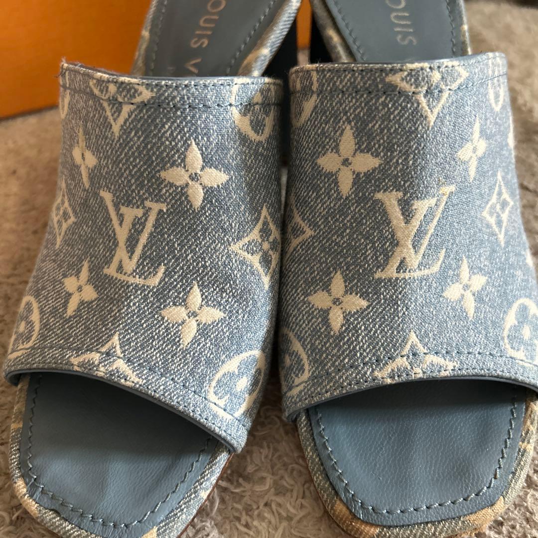 ルイヴィトン サンダル シルエットラインミュール　36 モノグラム　デニム
