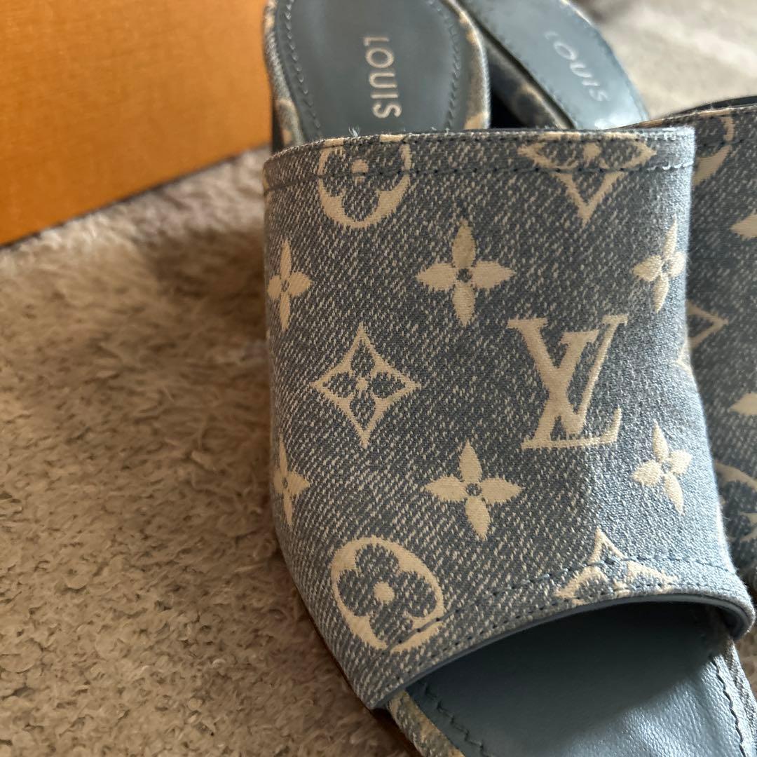 ルイヴィトン サンダル シルエットラインミュール　36 モノグラム　デニム