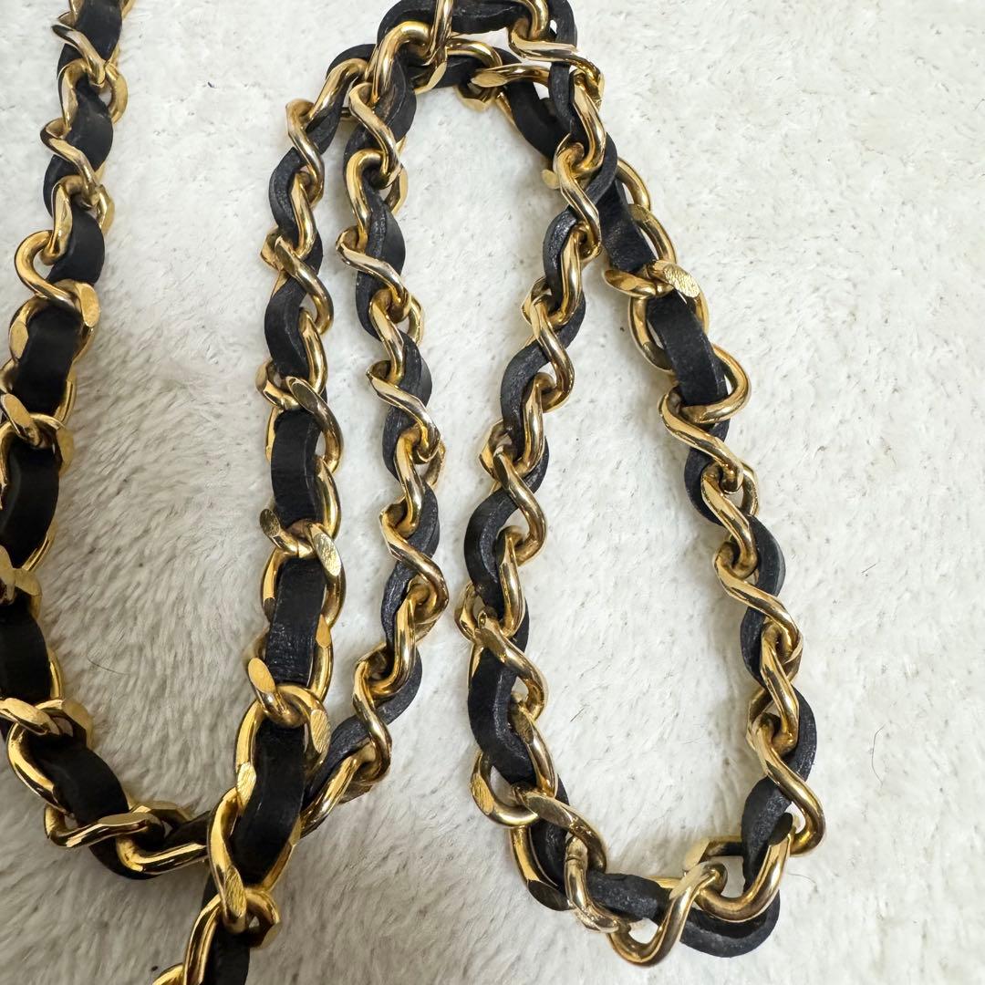 シャネル CHANEL チェーンショルダーバッグ エナメル パテントレザー 黒