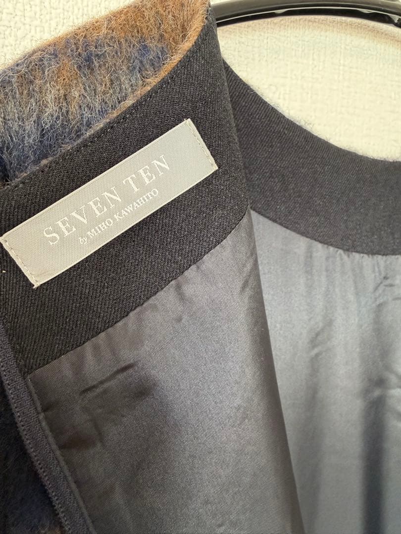 SEVENTENbyMIHOKAWAHITO シャギーウールチェックワンピース