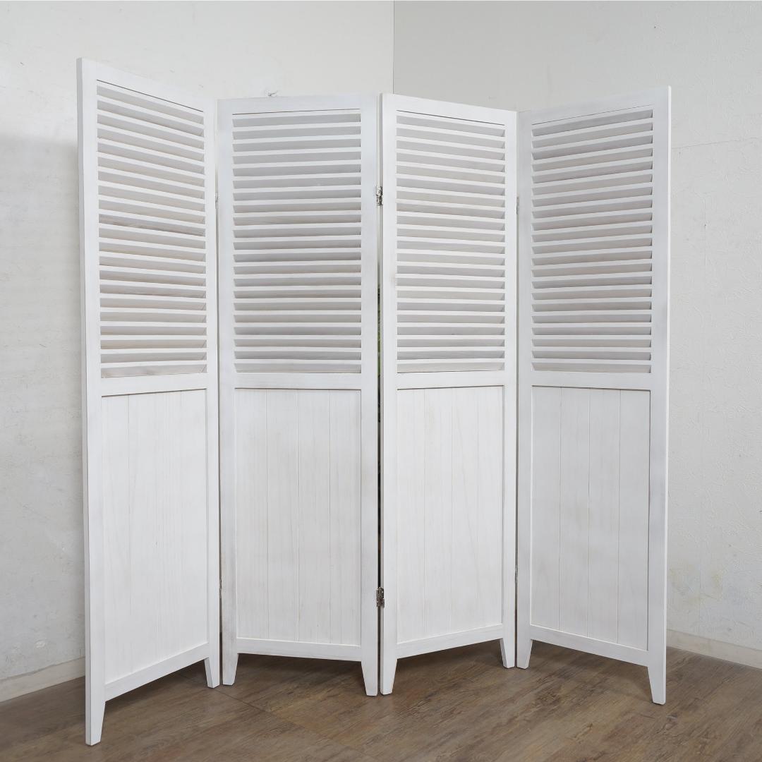 【新品】 シャビーウッド　パーティション　4連　アウトレット