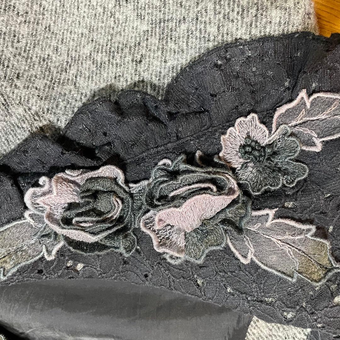 【アトリエまりこ】フード付きケープコート グレー