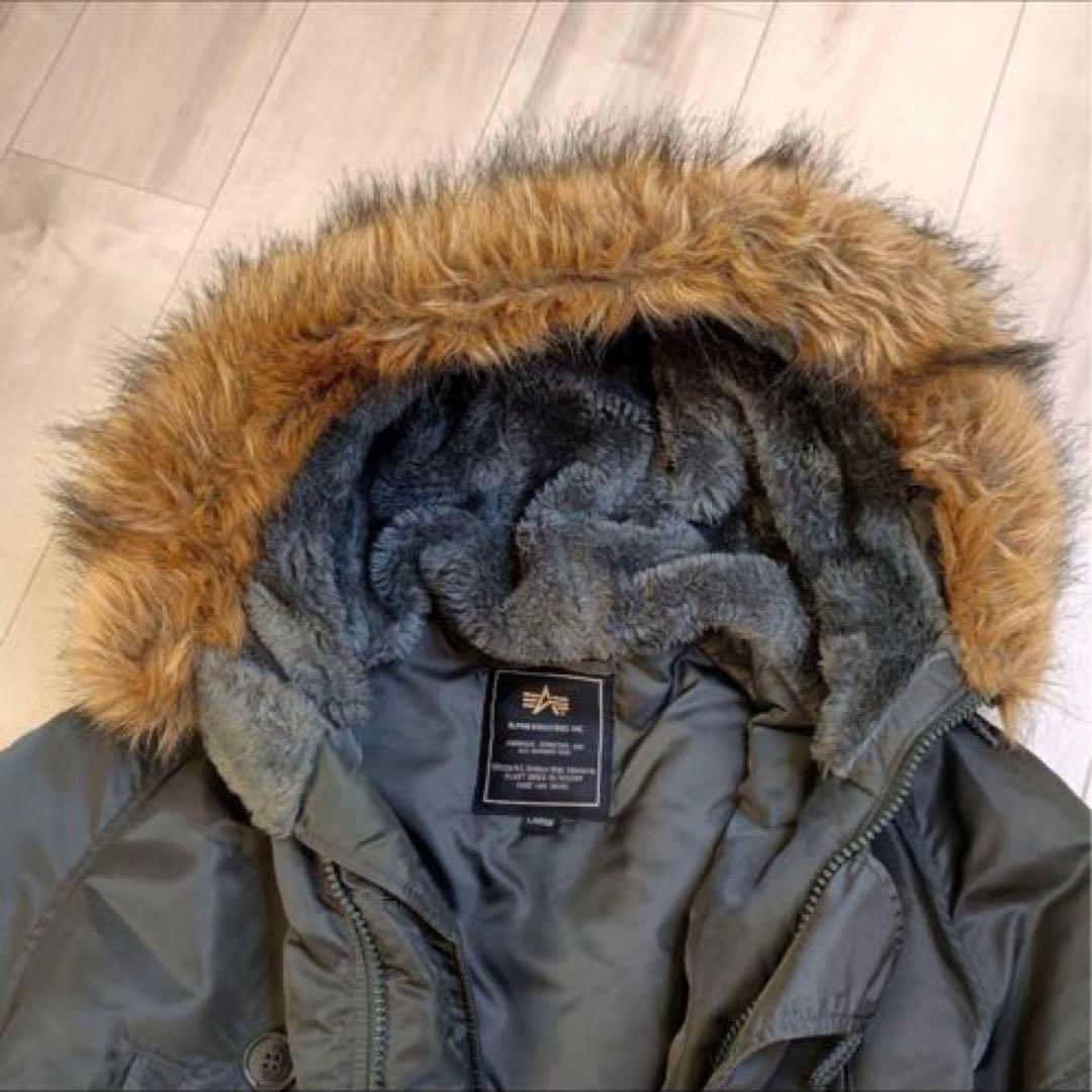 美品 ALPHA N-3Bフライトジャケット レプリカグレー L