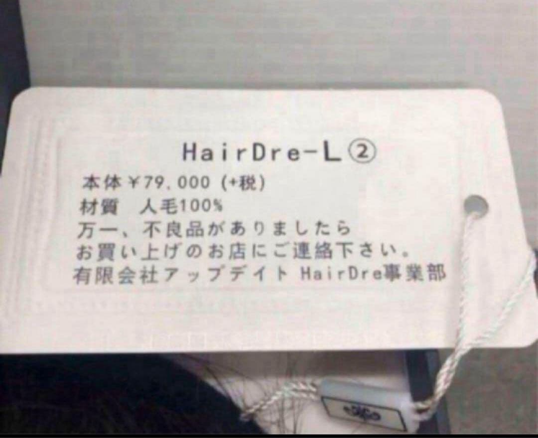 HairDre ヘアドレ　L② 人毛100%ウィッグ　ダークブラウン黒茶