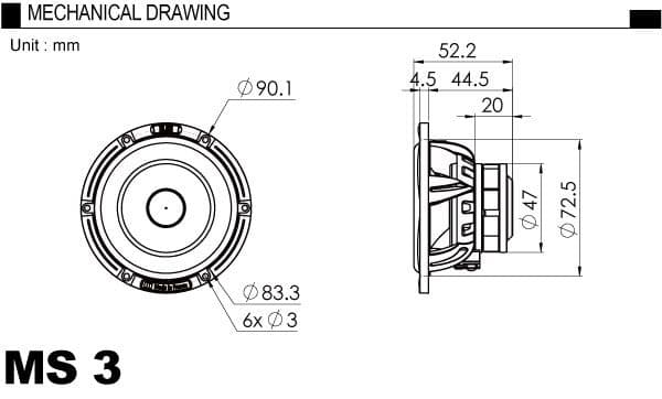 BLAM MS 3 Multix　80mmフルレンジスピーカー