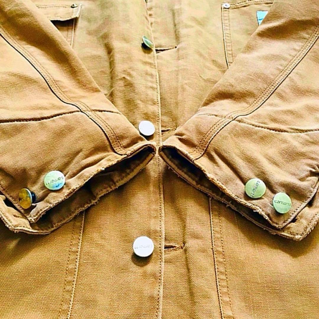 カーハート　カバーオール　キャメル　コーデュロイ襟　L-XL