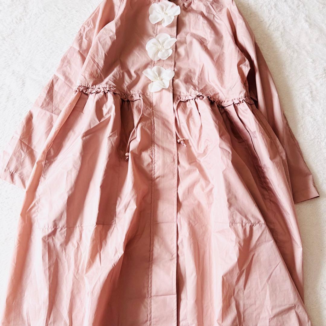 【新品未使用タグ付き】 チェスティ レインコート コサージュ ピンク フラワー