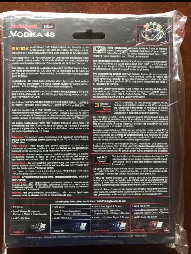 audioquest HDMI VODKA48 2m オーディオクエスト