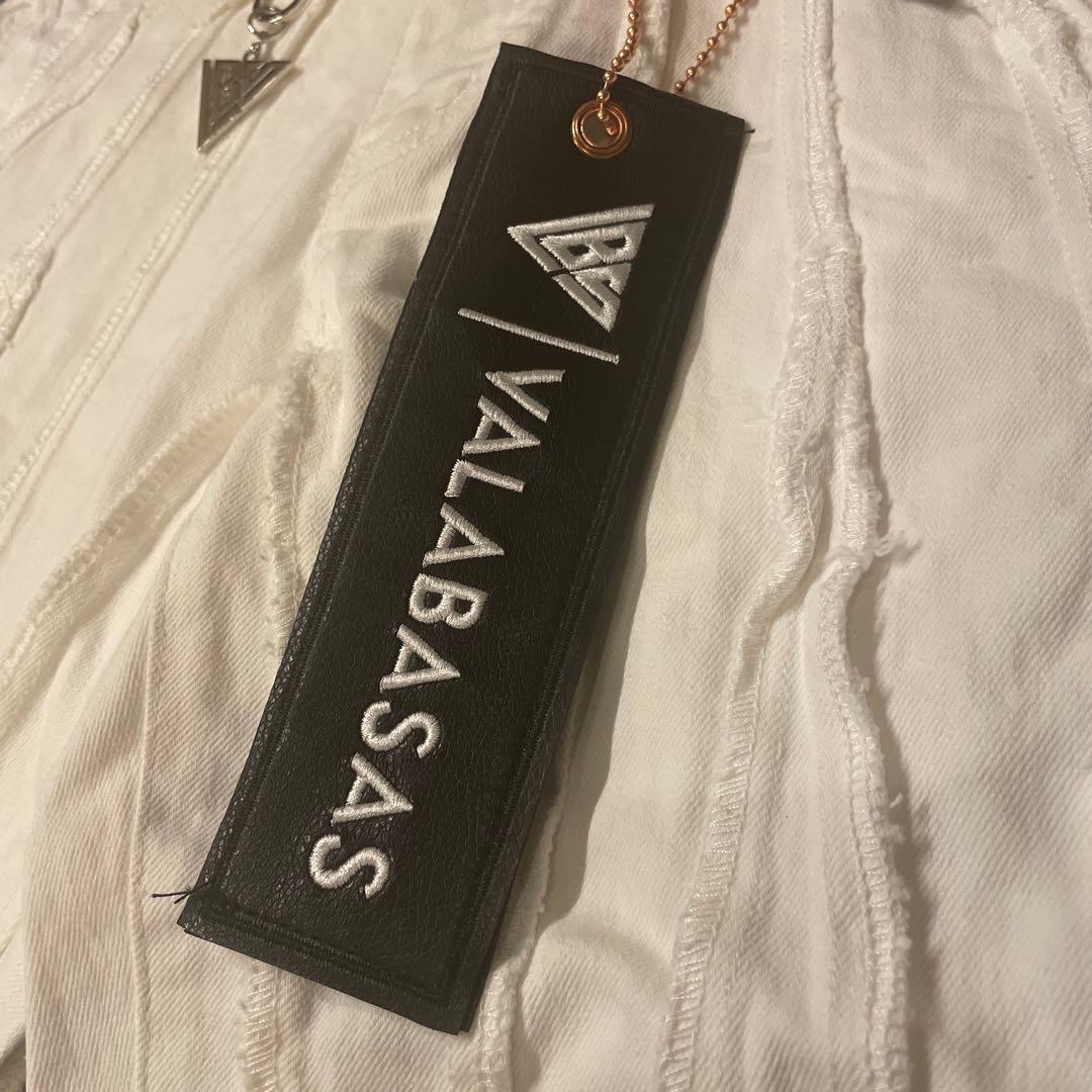 valabasasバラバサス クラッシュリペアスキニーフレアデニム ホワイト28