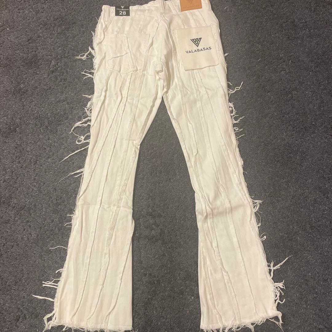 valabasasバラバサス クラッシュリペアスキニーフレアデニム ホワイト28