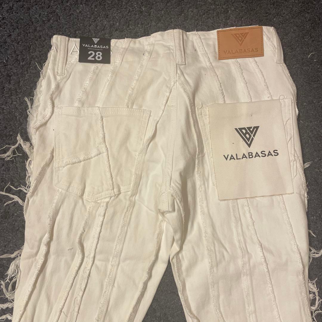 valabasasバラバサス クラッシュリペアスキニーフレアデニム ホワイト28