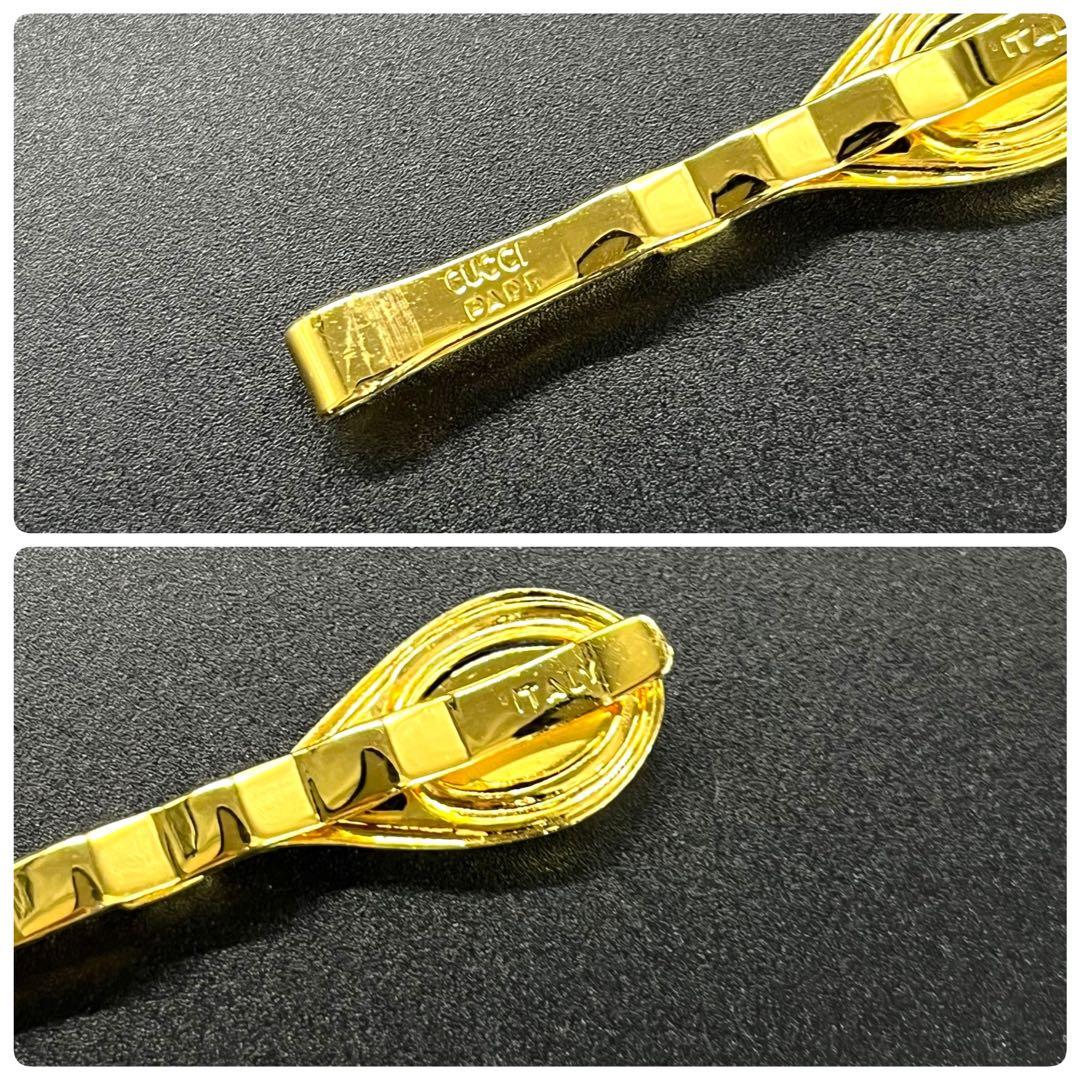 GUCCI グッチ ゴールド系ネクタイピン&カフス セット ケース付き