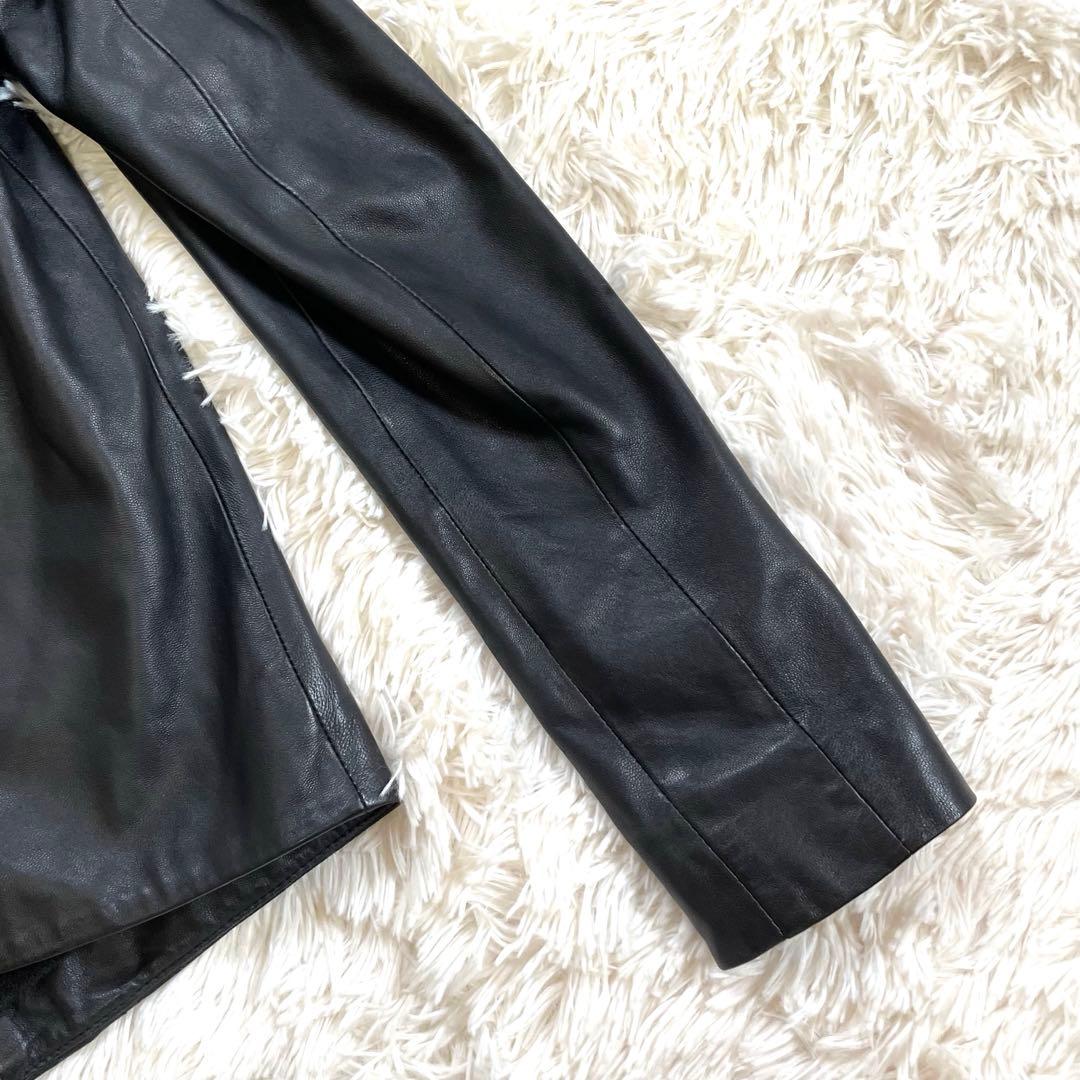 ヘルムートラング　フード　ラムスキン レザージャケット　ライダース　XS