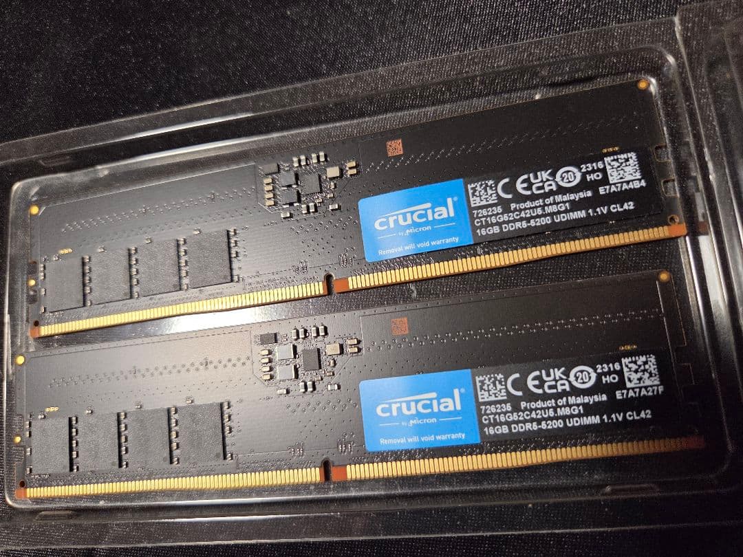 crucial 16GB×2＝32GB DDR-5　CT2K16G52C42U5