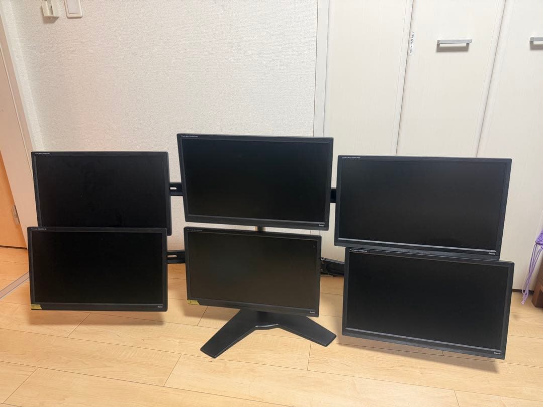 ProLite E2280HS 6台セット モニター本体 モニターアームセット