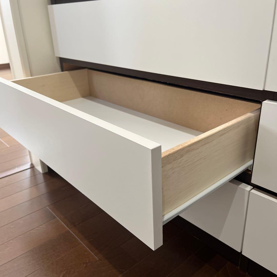 木製4段チェスト（ブラウン、ホワイト）