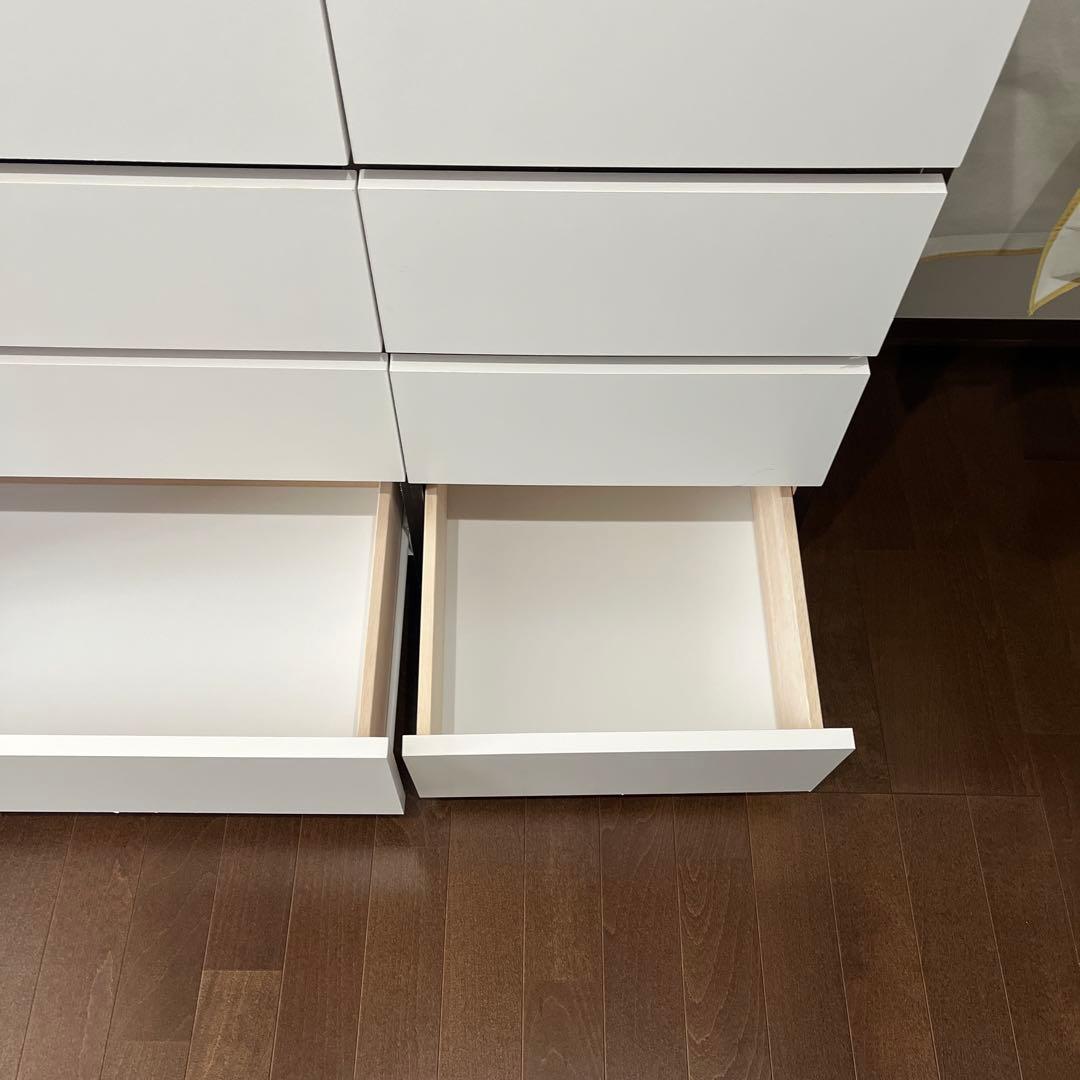 木製4段チェスト（ブラウン、ホワイト）