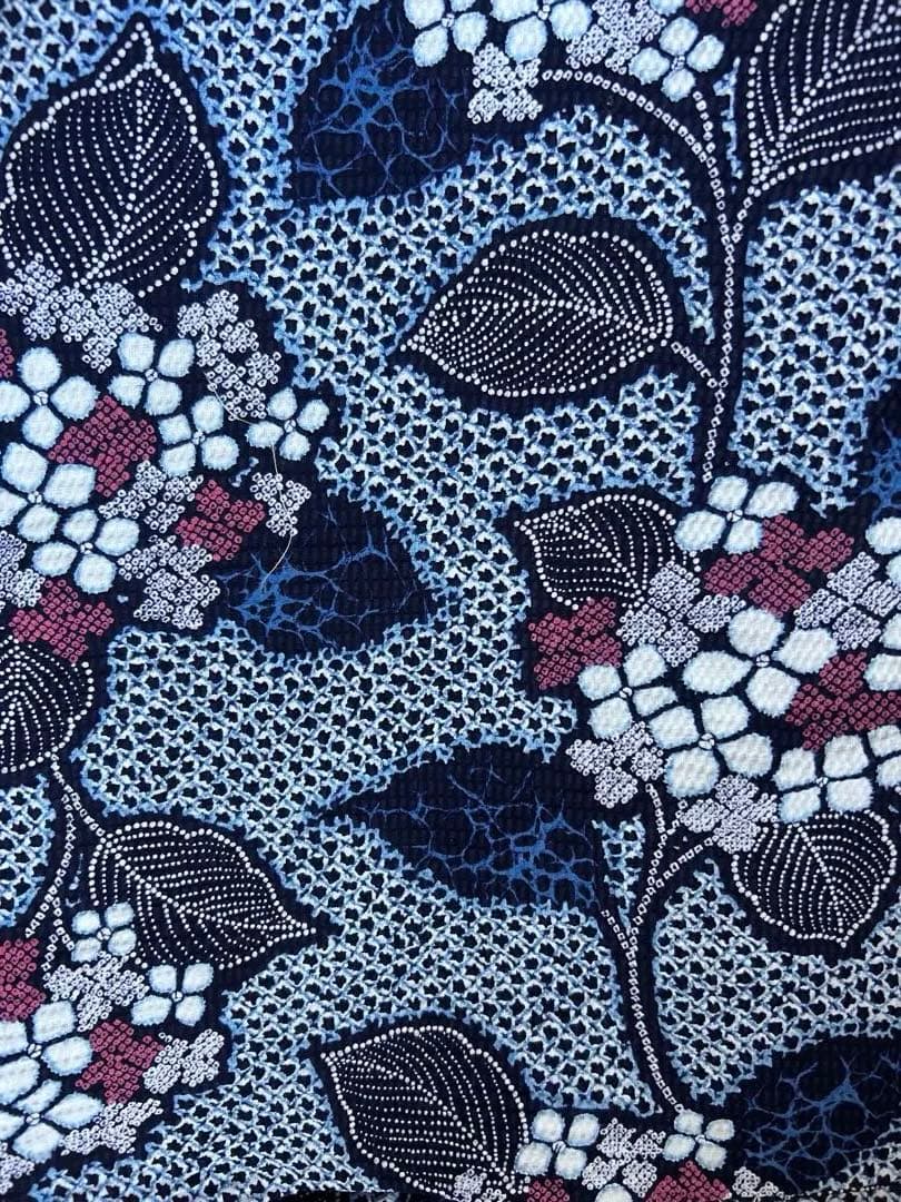 【未使用】手縫い　総絞り　紫陽花柄　浴衣