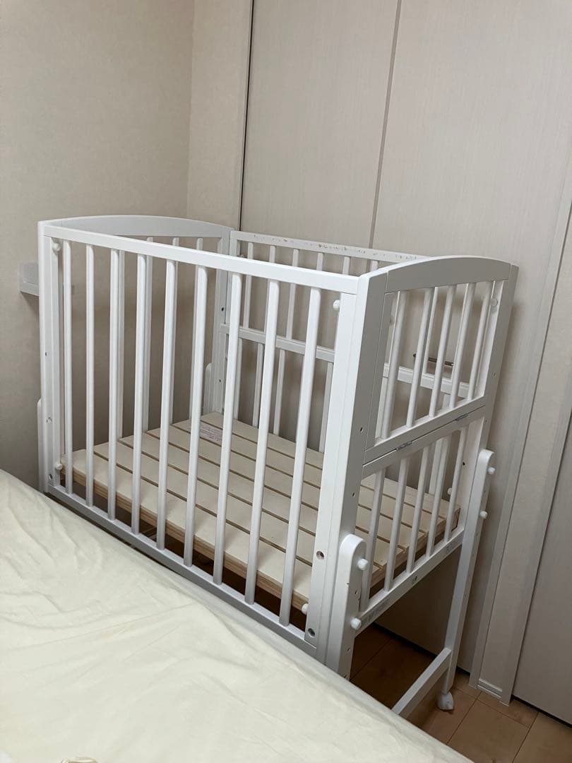 ノモック Wオープンハイタイプ ミニベビーベッド ホワイト