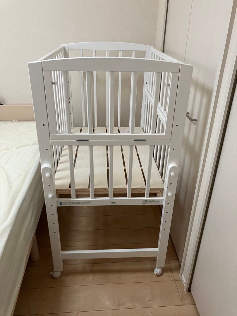 ノモック Wオープンハイタイプ ミニベビーベッド ホワイト