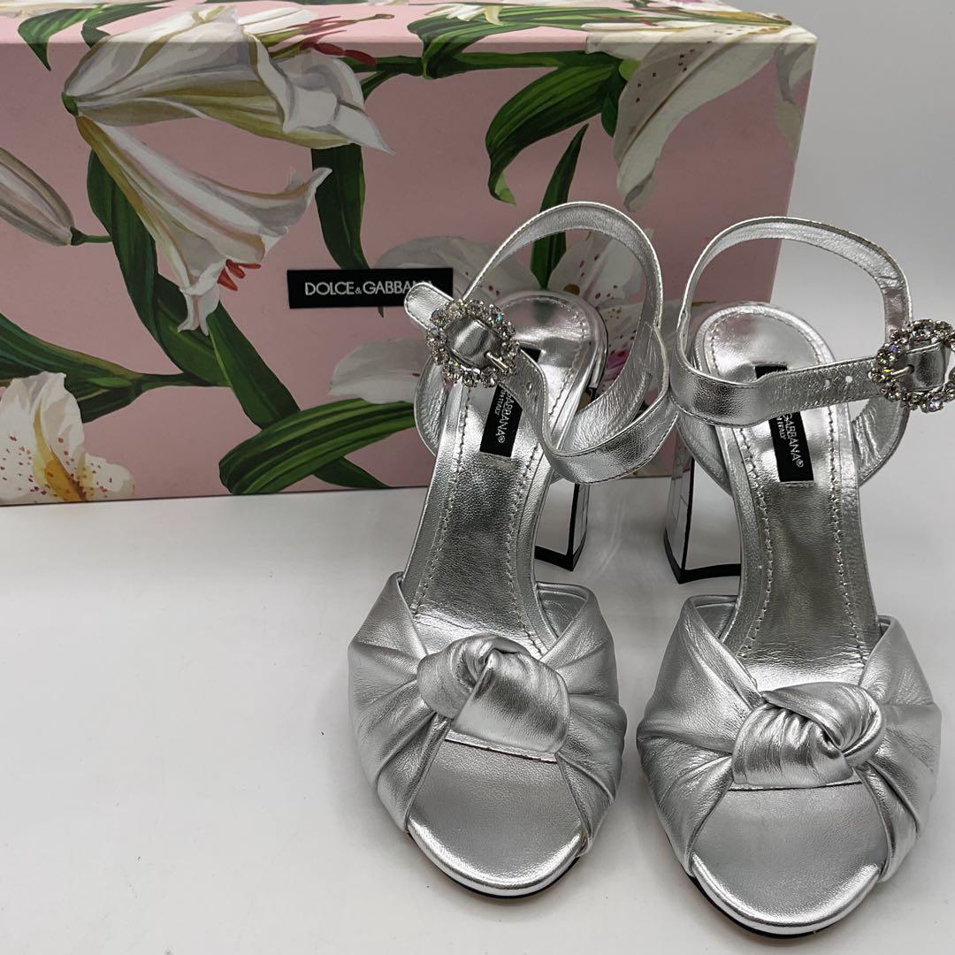 ドルチェ＆ガッバーナ D＆Ｇ サンダル シルバー 22〜22.5 箱付