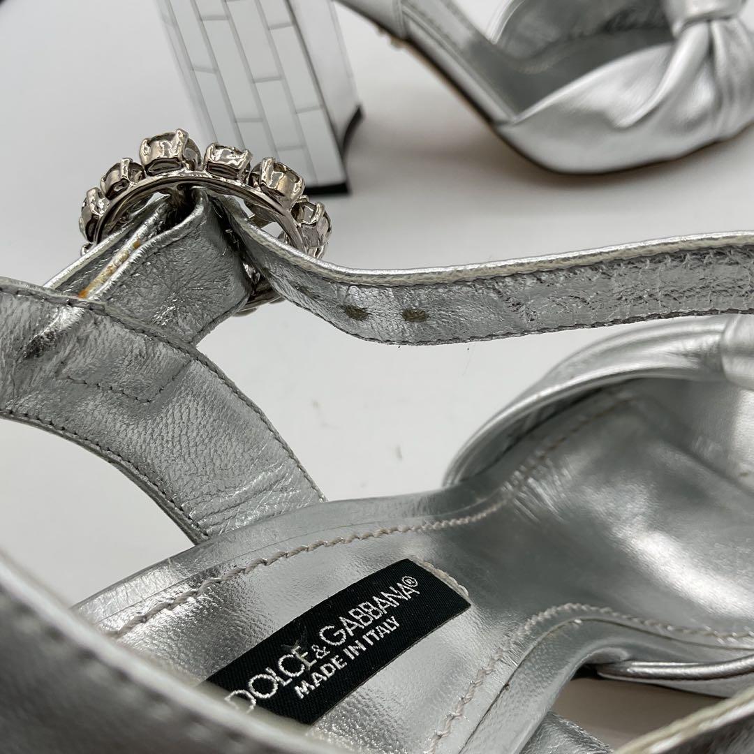 ドルチェ＆ガッバーナ D＆Ｇ サンダル シルバー 22〜22.5 箱付