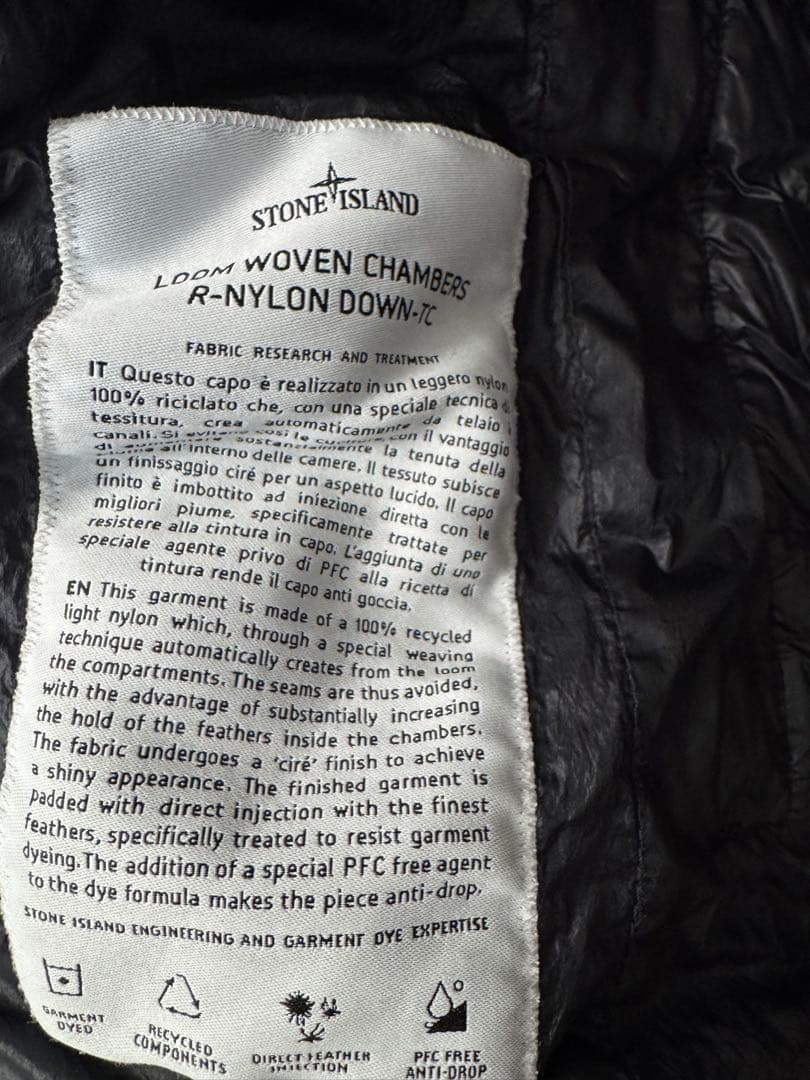 STONE  ブラック ライトダウンジャケット Ｍ