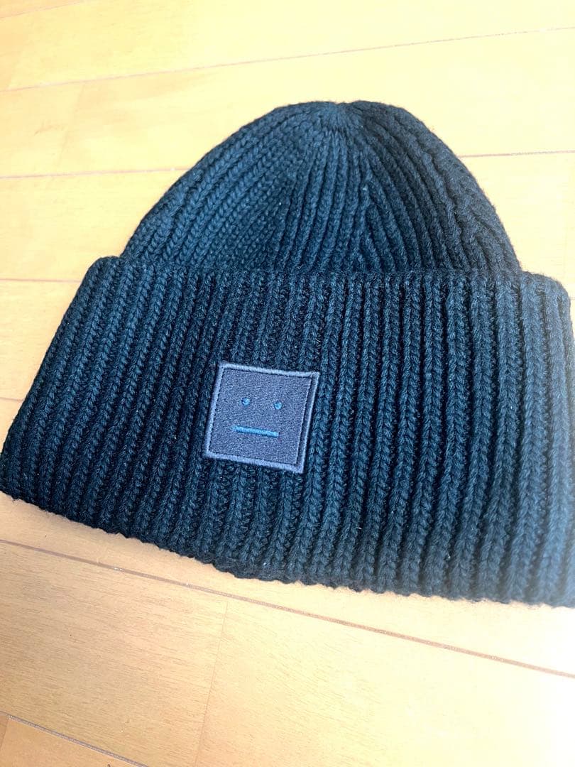 アクネストゥディオ　ニット帽　Acne Studios 帽子　ブラック　黒