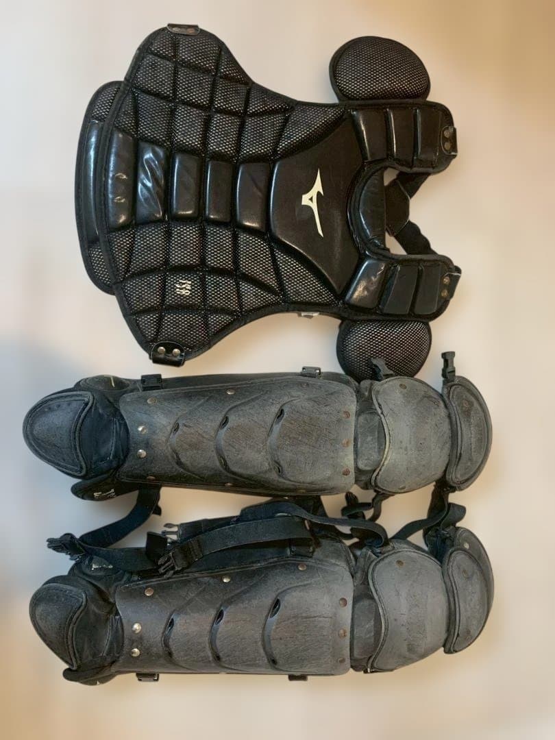 Mizuno プロテクター レガース キャッチャー防具 一式 ブラック JSBB