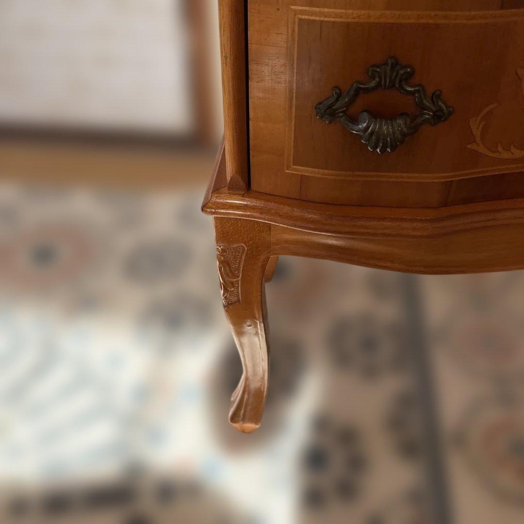 イタリア　象嵌細工 木製チェスト 3段 引き出し付き　サイドボード