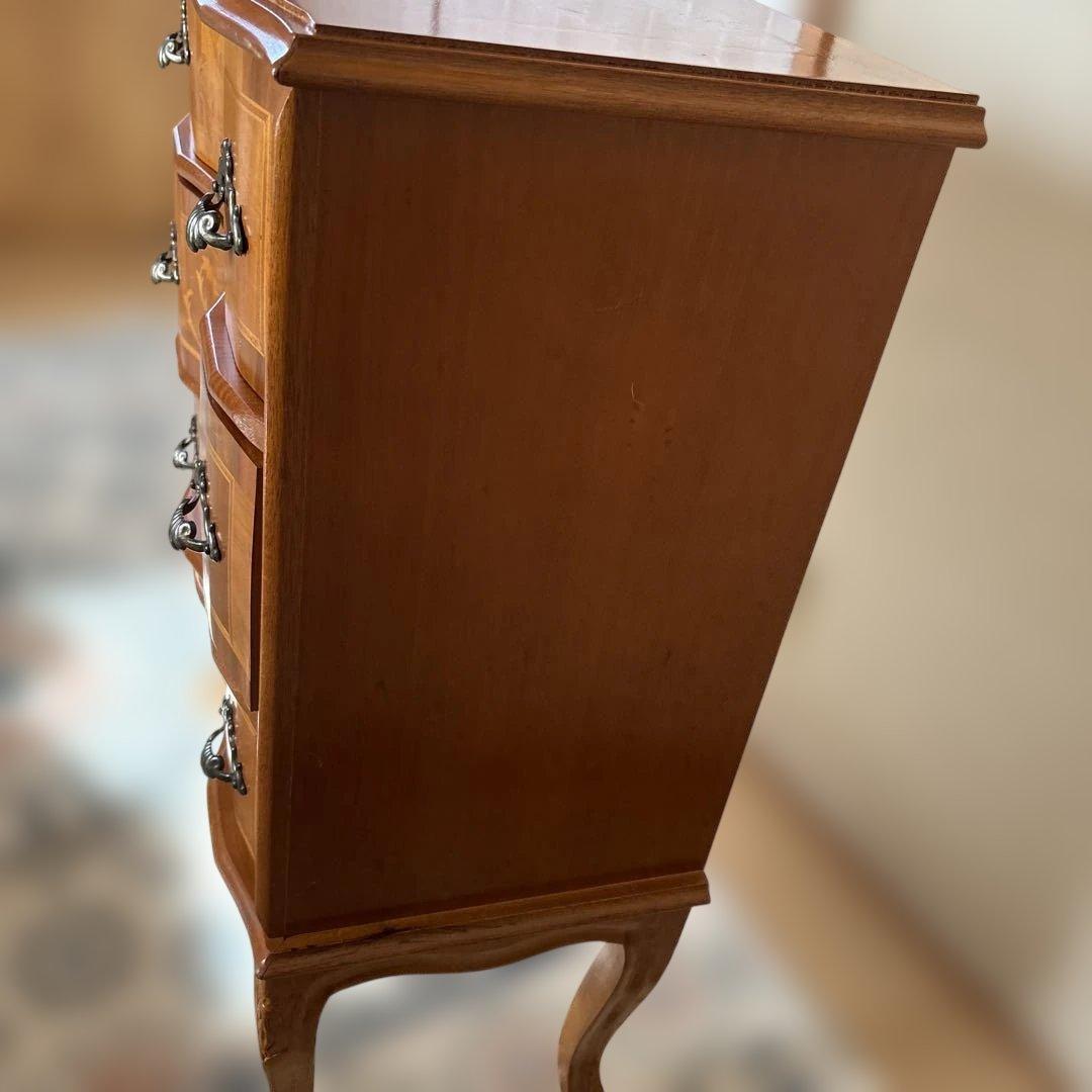 イタリア　象嵌細工 木製チェスト 3段 引き出し付き　サイドボード