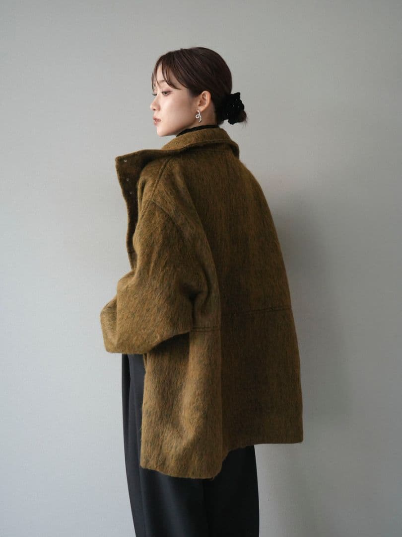 【新品】lumier　スタンドカラーシャギーコート　マスタード　リュミエ