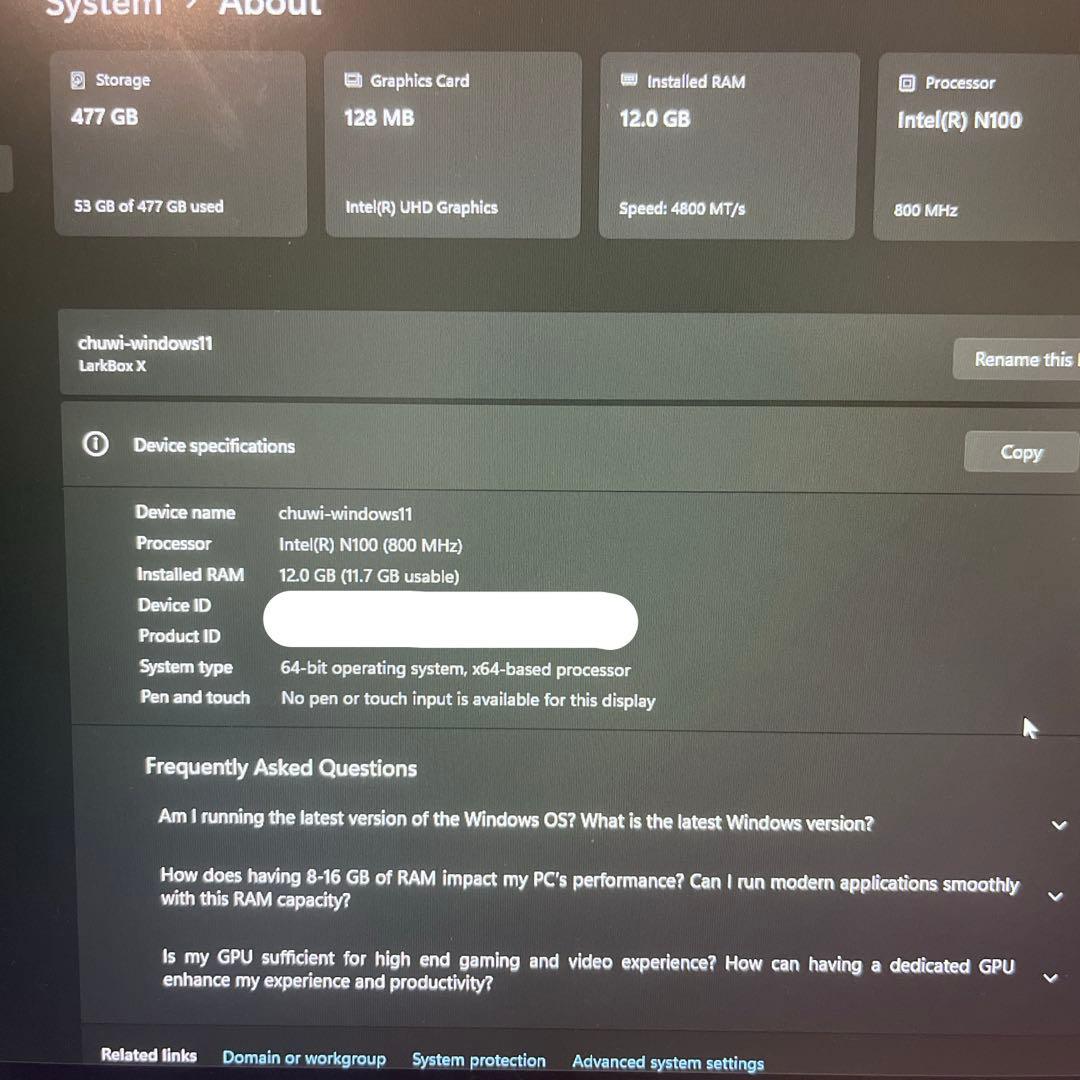 し*ば様 chuwi larkbox N100