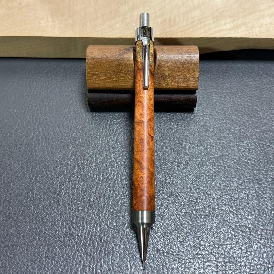 120花梨瘤　木製シャーペン　強低重心R ステンレス