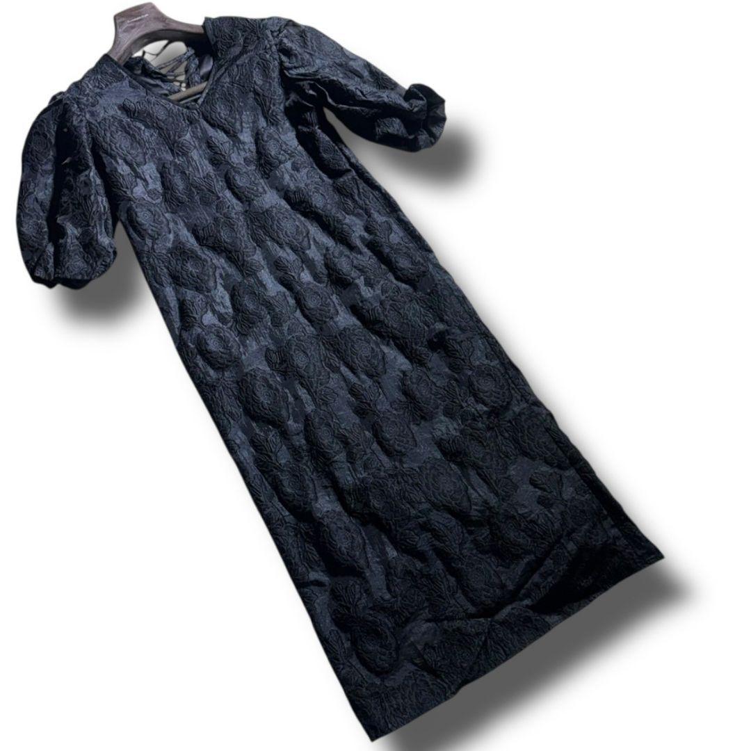 ameri vintage フラワージャガードワンピース　ドレス