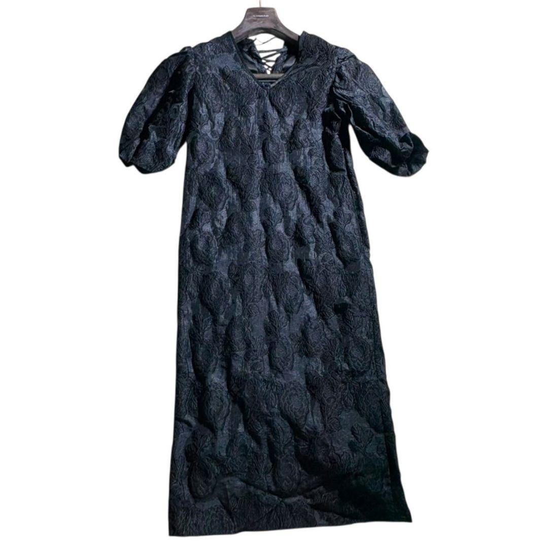 ameri vintage フラワージャガードワンピース　ドレス