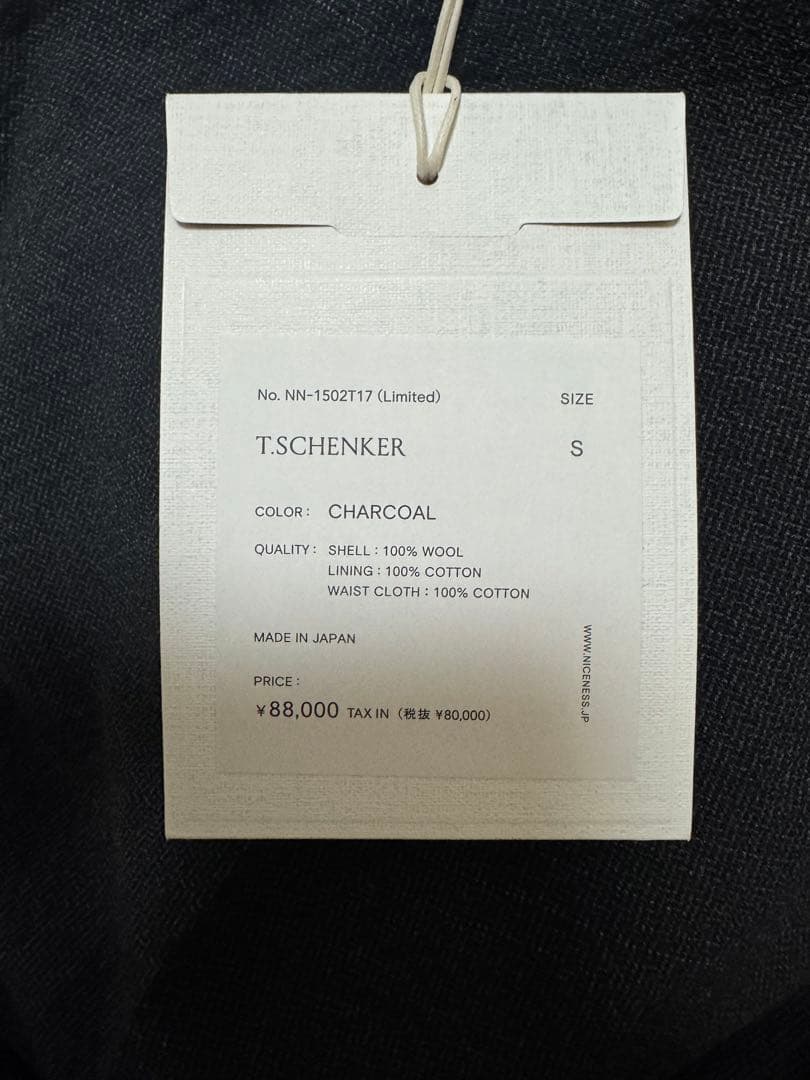 s*n様 【新品未使用】NICENESS 26SS T.SCHENKER サイズ