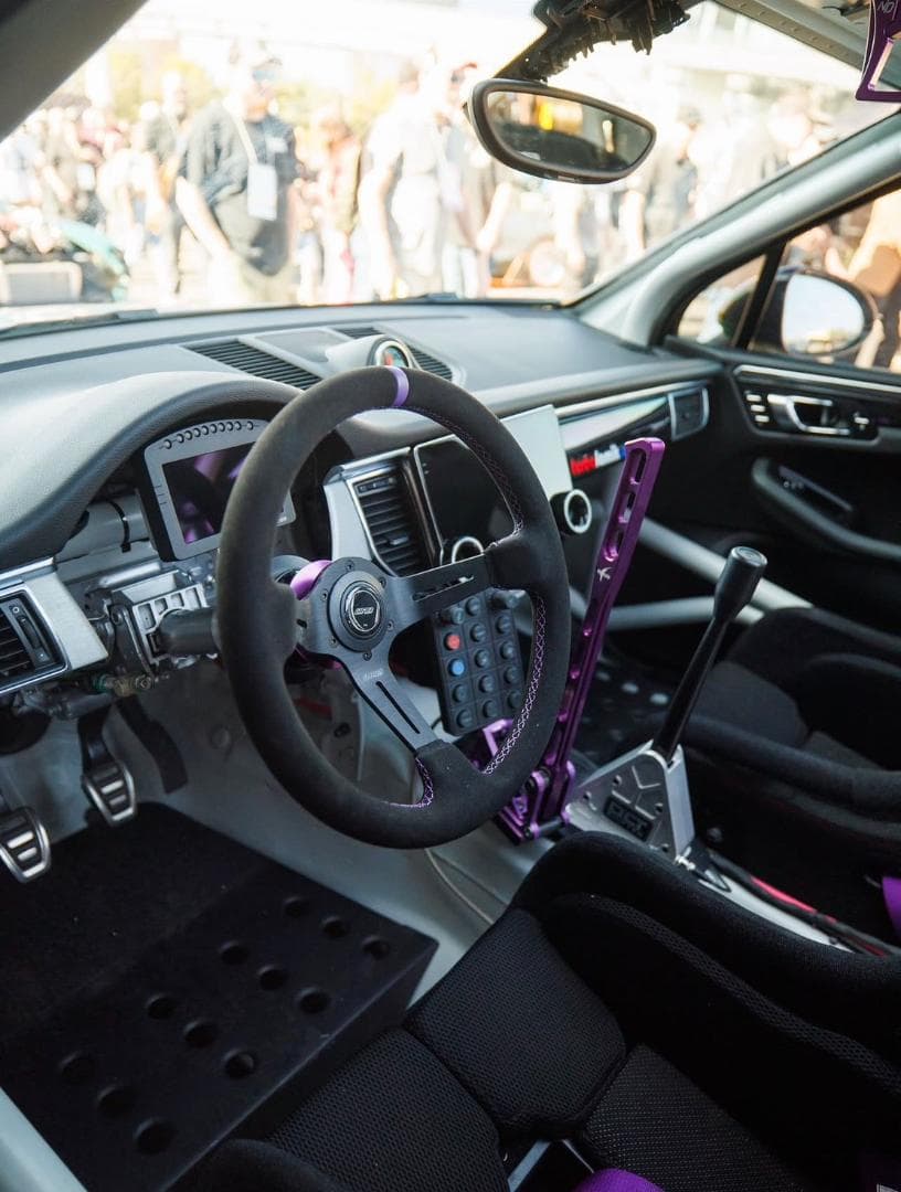 DND　レース　アルカンターラ　パープルステッチ　ステアリング　ハンドル　US